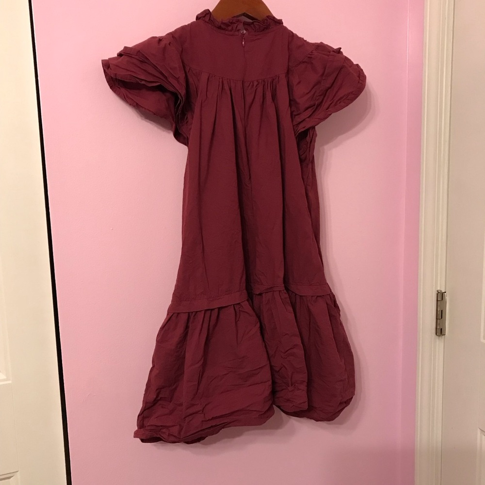 PINCH red ruffle yoke dress size small - Picture 3 of 3
